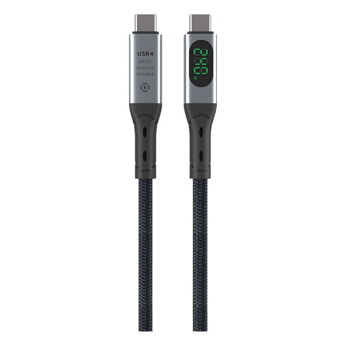 4smarts Cable DigitCord Enterprise USB4 Gen 2x2 40 Gbit/s 240W 1.5m Negro Gris