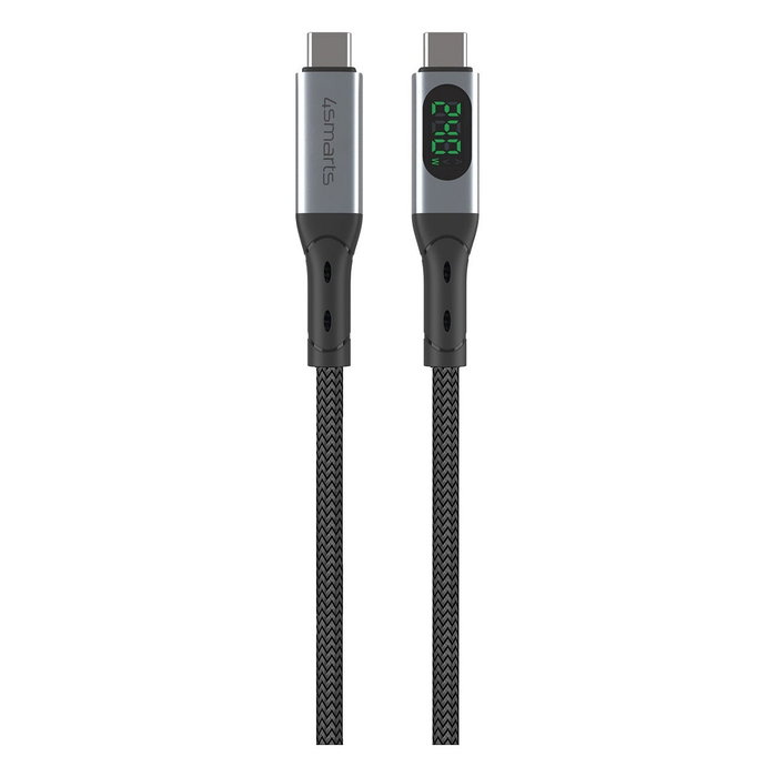 4smarts Cable DigitCord Enterprise USB4 Gen 2x2 40 Gbit/s 240W 1.5m Negro Gris
