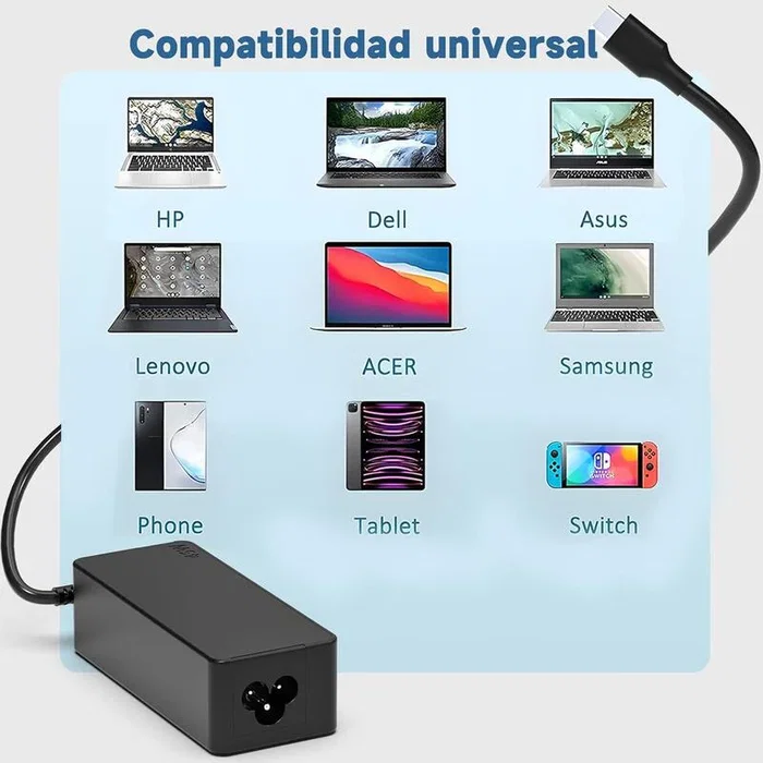 Generico Cargador compatible 90W USB tipo C para Dell/HP/Asus/Lenovo