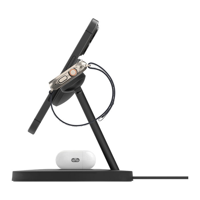 Belkin BoostCharge Pro 3-en-1 Estación de Carga Inalámbrica Qi2 15W Negro con Magsafe y Cable 1.5 m