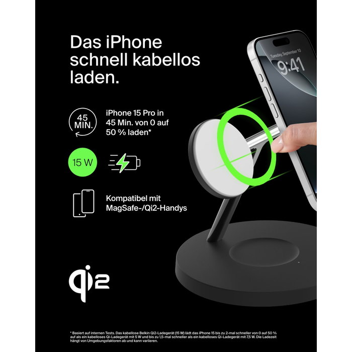 Belkin BoostCharge Pro WIZ032KQBK Cargador Inalámbrico 3 en 1 Negro
