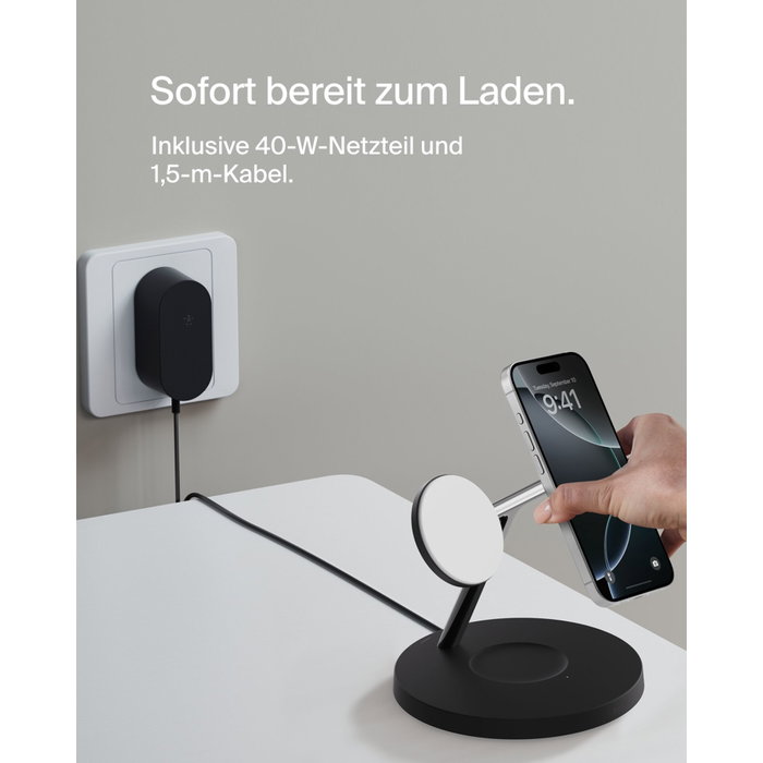 Belkin BoostCharge Pro WIZ032KQBK Cargador Inalámbrico 3 en 1 Negro