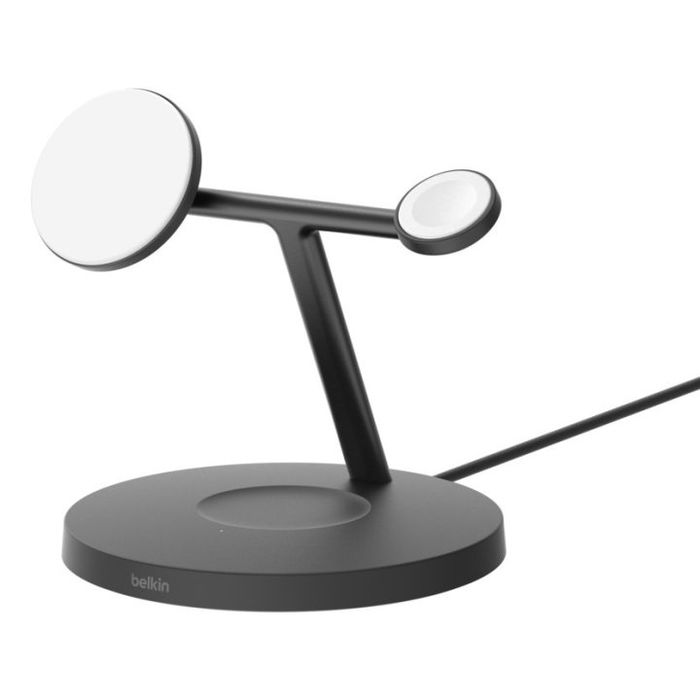 Belkin BoostCharge Pro WIZ032KQBK - Base de Carga Inalámbrica 3 en 1 MagSafe con Qi2 para iPhone, Apple Watch y AirPods