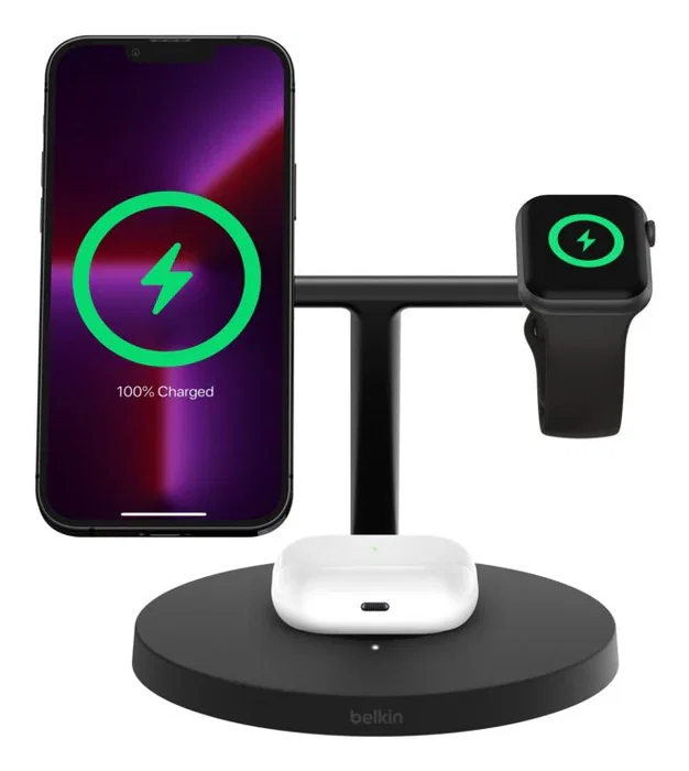 Belkin BoostCharge Pro WIZ032KQBK Cargador Inalámbrico 3 en 1 Negro