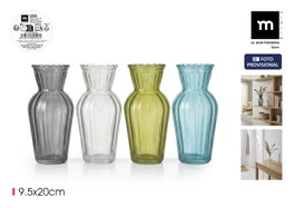 La Mediterranea Florero de Vidrio 9.5x20cm, Pack de 12 unidades