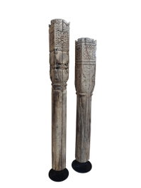 DKD Home Decor Columna de Teca Maciza 22x22x176 cm