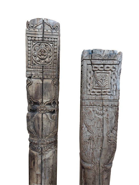 DKD Home Decor Columna de Teca Maciza 22x22x176 cm