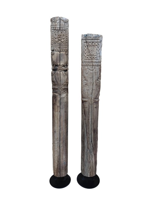 DKD Home Decor Columna de Teca Maciza 22x22x176 cm