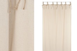 DKD Home Decor Cortina de Algodón 140x260 cm con Trabillas y Lazos