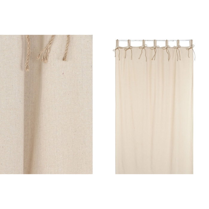 DKD Home Decor Cortina de Algodón 140x260 cm con Trabillas y Lazos