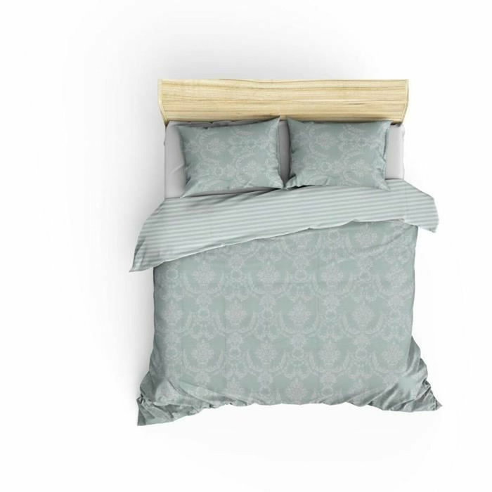 Juego de cama verde con funda nórdica 220x240 cm y 2 fundas de almohada 60x60 cm
