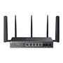 TP-Link Omada DR3650v-4G Router de Sobremesa Gigabit con Wi-Fi 6 AX3000, 4G LTE, DSL, 4 Puertos LAN, 2 USB 3.2, Negro