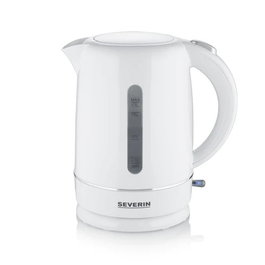 SEVERIN Hervidor eléctrico inalámbrico 1,7 L WK4325, base giratoria 360°, resistencia oculta, fácil limpieza, blanco