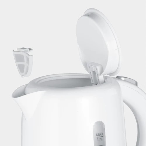 SEVERIN Hervidor eléctrico inalámbrico 1,7 L WK4325, base giratoria 360°, resistencia oculta, fácil limpieza, blanco