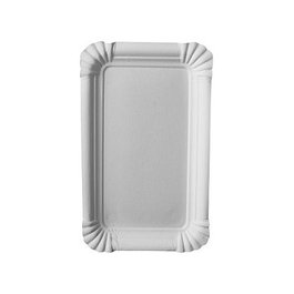 PAPSTAR Plato rectangular de cartón pure blanco