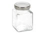VIVALTO Tarro Cuadrado Cristal Transparente con Tapa 100 ml Vidrio Metal 5.6 x 7.6 x 5.6 cm (Set de 48)
