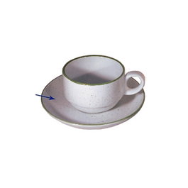 Summa Plato Green 12 cm, Modelo Llano, Porcelana Bone China, Vajilla Trazos Green (Set de 6)