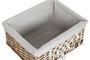 DKD Home Decor Set de 5 Cestas para la Ropa de Mimbre y Algodón, Natural y Blanco