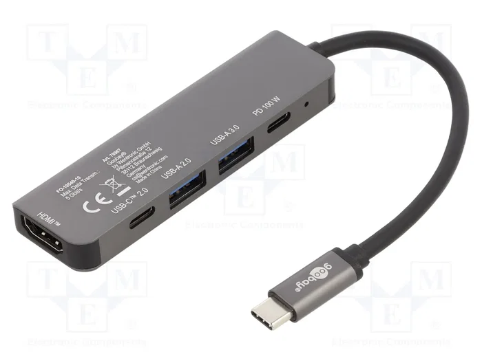 GOOBAY Hub USB 3.2 de 6 puertos en aluminio gris GOOBAY Hub USB 3.2 de 6 puertos en aluminio gris