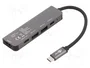 GOOBAY Hub USB 3.2 de 6 puertos en aluminio gris