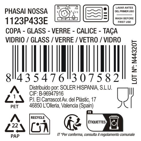 La Mediterranea Copa de Cóctel Phasai Nossa 200 ml (Pack de 24 unidades)