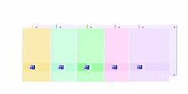Bloc Oxford School Eu.Book 1 Live&Go Micro.Tapa Pp A4+ 80H Cuadric.5X5 90G Surtido Pastel (5 Col.) (Set de 5)