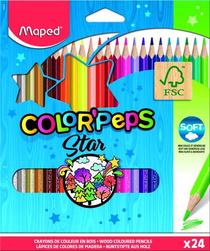 Maped Lápices de Colores Color Peps Triangulares, 24 Unidades Maped Lápices de Colores Color Peps Triangulares, 24 Unidades