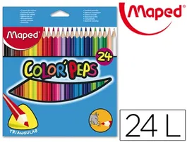Maped Lápices de Colores Triangulares Caja de 24 Unidades Colores Surtidos