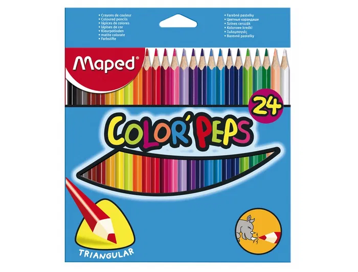 Maped Lápices de Colores Triangulares Caja de 24 Unidades Colores Surtidos