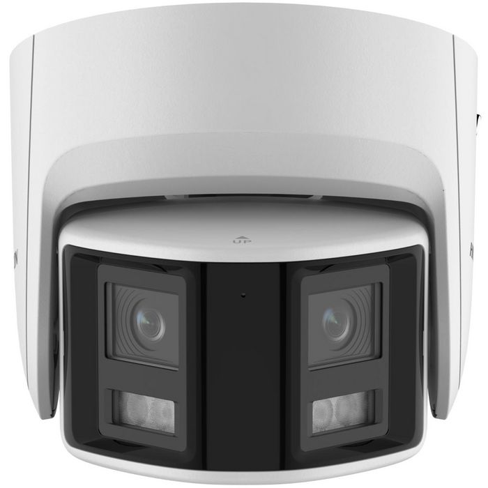 Hikvision Cámara IP Turret 4MP Panoramic AcuSense 2.8mm IR30 WDR H.265+ IP67 PoE Audio Alarma Micrófono Luz Disuasoria