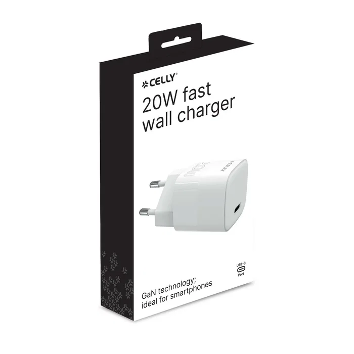 Celly Cargador de Red USB-C 20W Blanco
