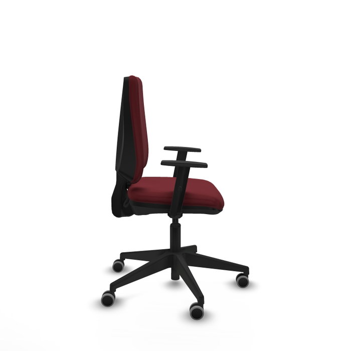 PIQUERAS Y CRESPO Silla de oficina Elche en similpiel granate con brazos 1D PIQUERAS Y CRESPO Silla de oficina Elche en similpiel granate con brazos 1D
