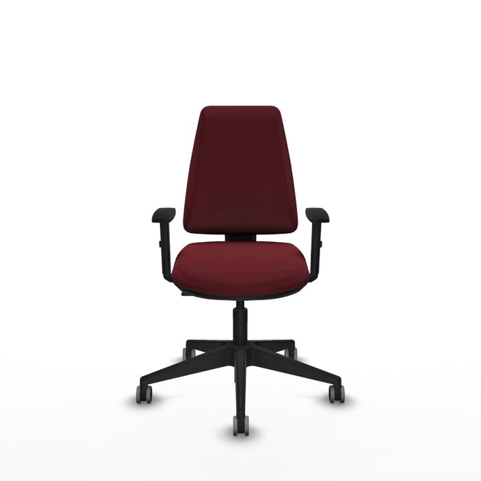 PIQUERAS Y CRESPO Silla de oficina Elche en similpiel granate con brazos 1D PIQUERAS Y CRESPO Silla de oficina Elche en similpiel granate con brazos 1D