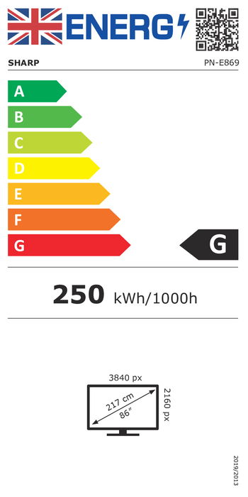 Sharp Pantalla Digital Signage MultiSync E869 86"