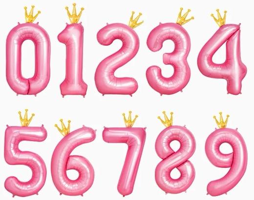 OH YEAH Globo Nº1 con Corona 115 cm Rosa Pastel y Oro OH YEAH Globo Nº1 con Corona 115 cm Rosa Pastel y Oro