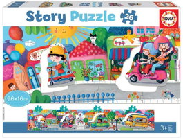 Educa Puzzle Vehículos En La Ciudad Story Puzzle de 26 piezas