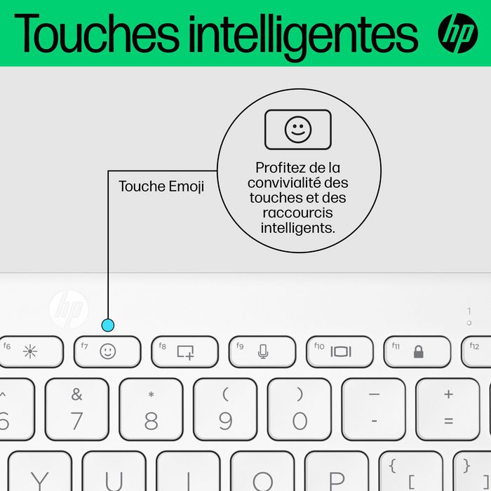 HP Teclado Compacto Inalámbrico Multi-Dispositivo Blanco para Escritorio, Portátil, Tablet o Teléfono