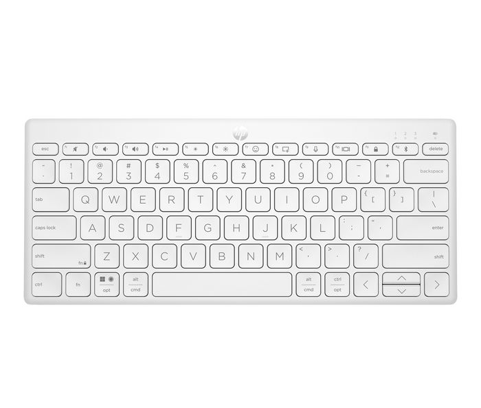 HP Teclado Compacto Inalámbrico Multi-Dispositivo Blanco para Escritorio, Portátil, Tablet o Teléfono