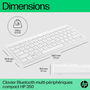 HP Teclado Compacto Inalámbrico Multi-Dispositivo Blanco para Escritorio, Portátil, Tablet o Teléfono
