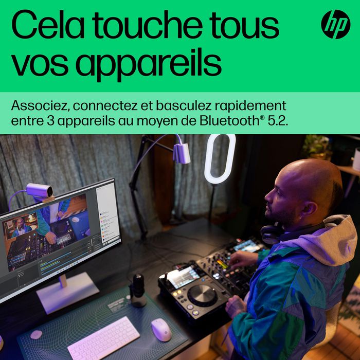 HP Teclado Compacto Inalámbrico Multi-Dispositivo Blanco para Escritorio, Portátil, Tablet o Teléfono