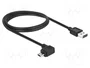 DeLOCK Cable USB 2.0 de 1 m con conectores USB-A y Micro-B angulados, Negro