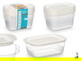 Leknes Set 5 Fiambreras Plástico Rectangular 1000ml 20x14x13cm Aptas para Lavavajillas y Microondas (Set de 12)