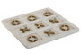 DKD Home Decor Juego de Mesa Tres en Raya de Mármol 30x30x1,5 cm Blanco y Dorado