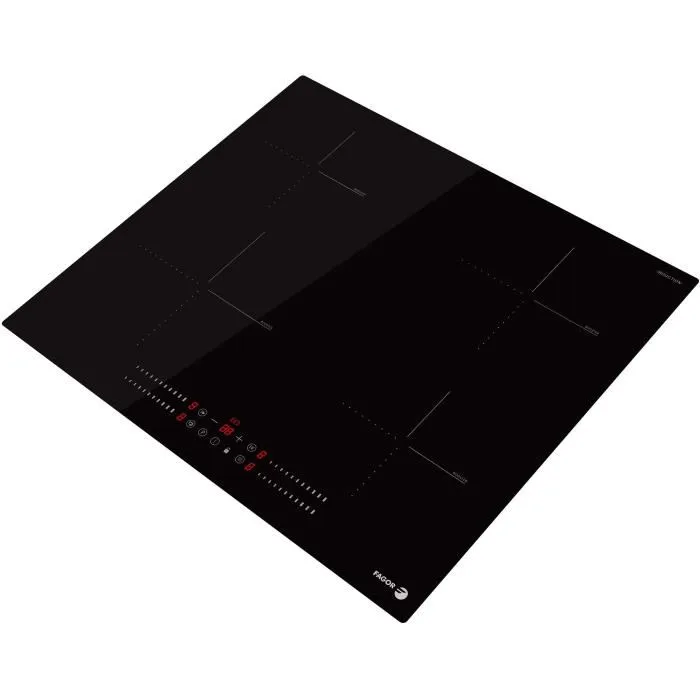 Fagor Placa de Cocina FTI468 59 cm 4 fuegos Inducción Cristal Negro