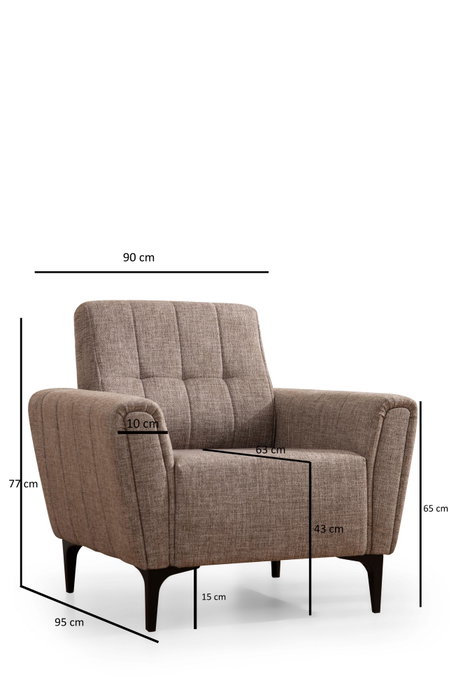Atelier Del Sofa Sofá 1 Plaza Hamlet Light Brown 90x95x77 cm