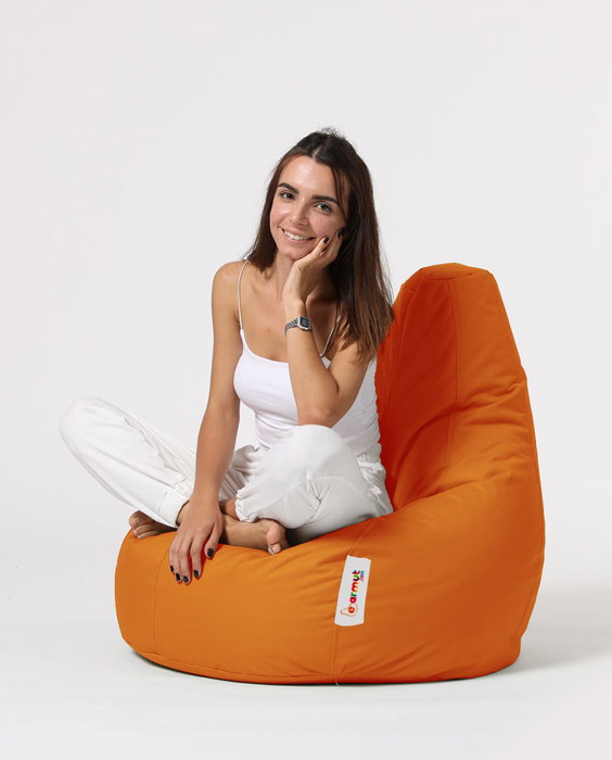 Atelier Del Sofa Puf de Jardín Drop L Orange Cómodo Duradero Resistente al Agua para Exterior 80x80cm