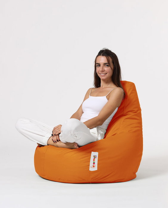 Atelier Del Sofa Puf de Jardín Drop L Orange Cómodo Duradero Resistente al Agua para Exterior 80x80cm