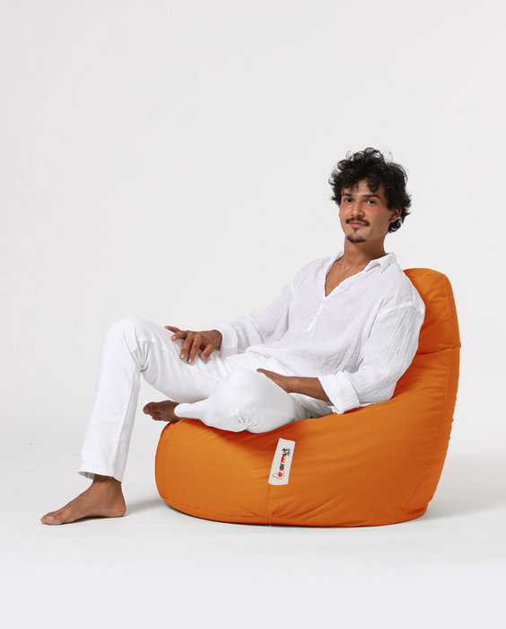 Atelier Del Sofa Puf de Jardín Drop L Orange Cómodo Duradero Resistente al Agua para Exterior 80x80cm