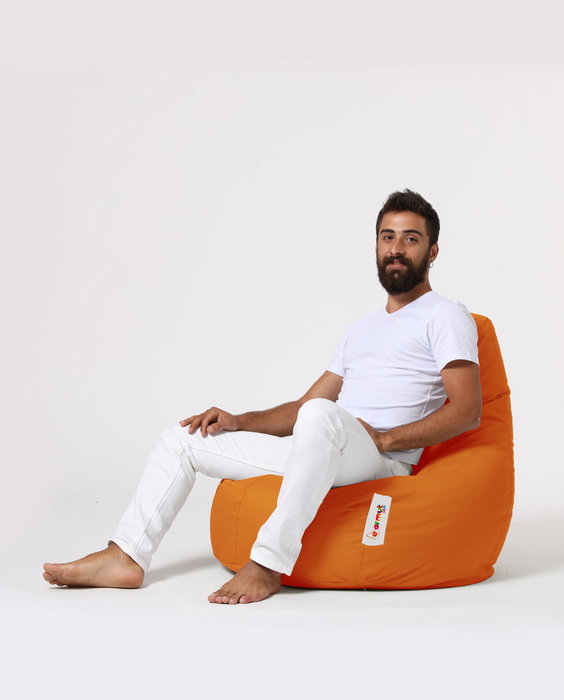 Atelier Del Sofa Puf de Jardín Drop L Orange Cómodo Duradero Resistente al Agua para Exterior 80x80cm