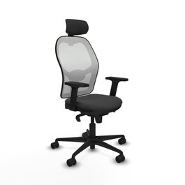 PIQUERAS Y CRESPO Silla de oficina Jorquera con mecanismo Sincro, Gris oscuro y Blanco